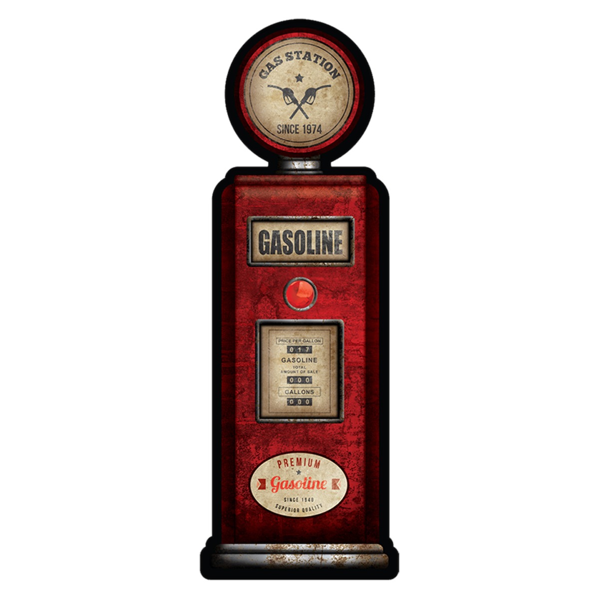 Placa Decorativa Formatos - Bomba de Gasolina Pequena