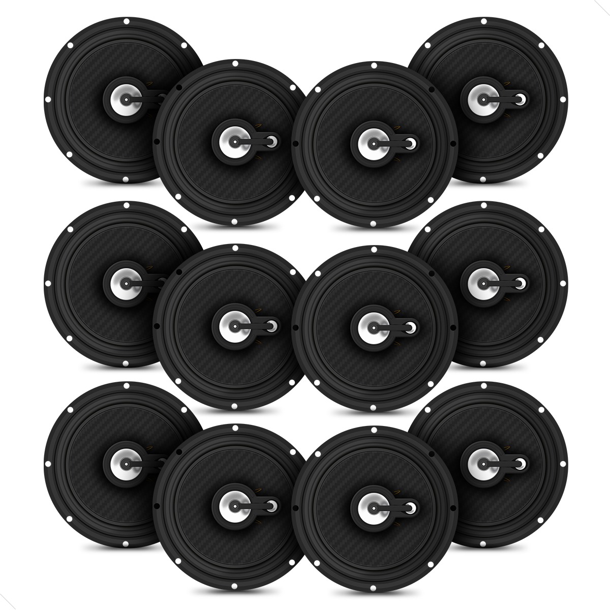 Kit com 6 Pares de Alto Falante 6 Polegadas Triaxial 110W