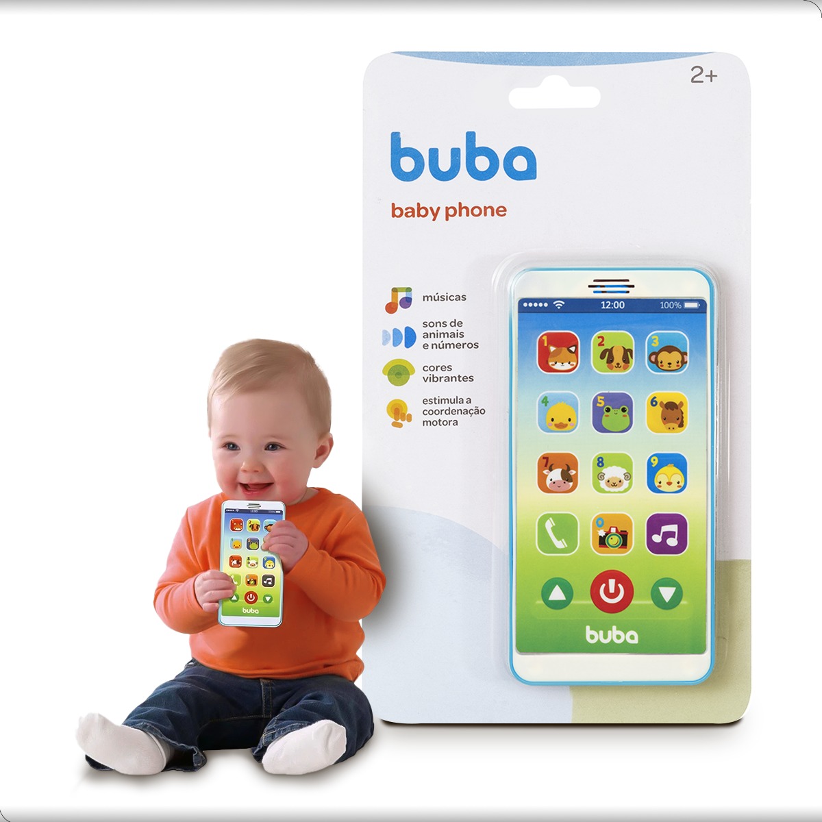 Baby Phone Celular Musical Bebê Buba Cor Azul
